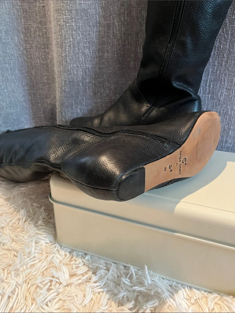 Corso Como Classic Black Knee-High Zip Boots